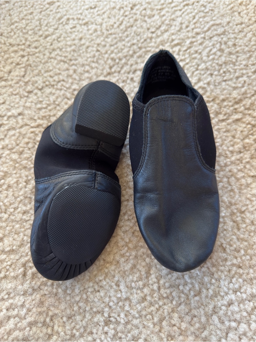 Capezio Black Leather Jazz Slip-On Dance Shoes